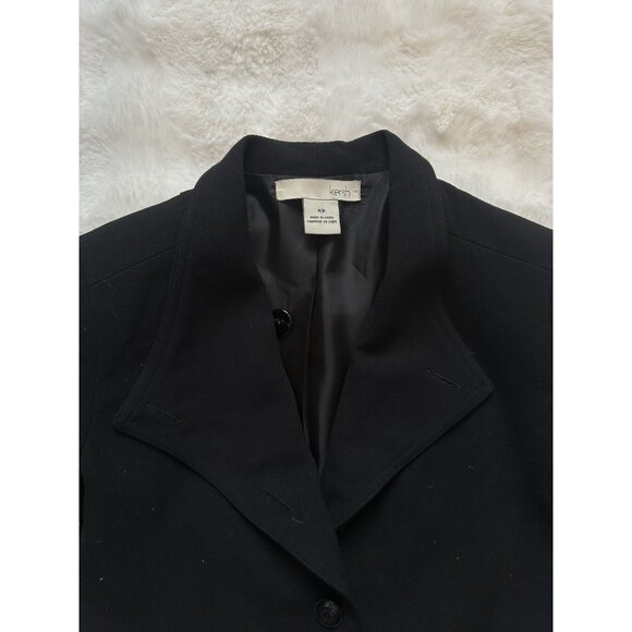 Black Feminine Peplum Ruffle Blazer - Picture 7 of 8